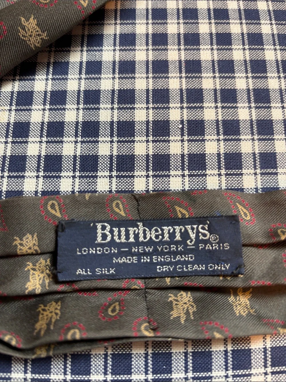 Burberry vintage Olive Paisley-Accent Silk Scarf